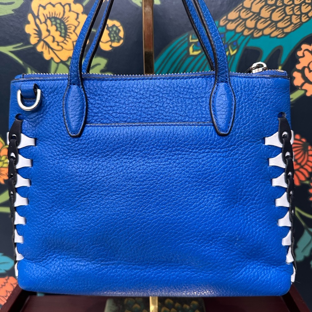Henri Bendel West 57th Top Handle Satchel in Cobalt Blue Whipstitch Leather - Picture 11 of 16